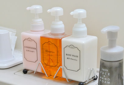 写真：シャンプー、リンス、コンディショナー、ボディーソープ、ハンドソープ